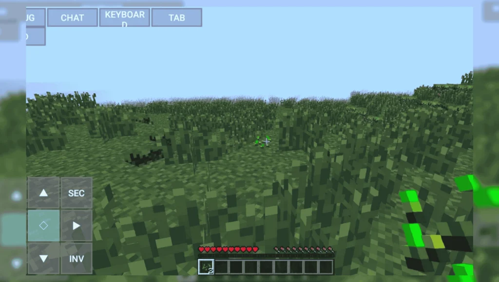 Pojavlauncher for pc 3 PojavLauncher gameplay on Android showing Minecraft Java Edition in grassy biome with on-screen controls